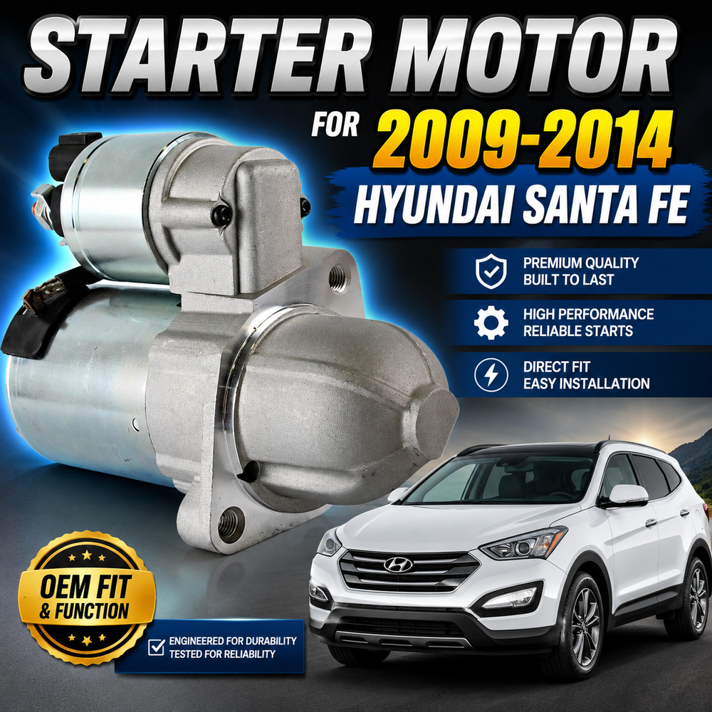 Starter Motor for 2009-2014 Hyundai 2.4L Santa Fe, Sonata, #871078; #410-40040